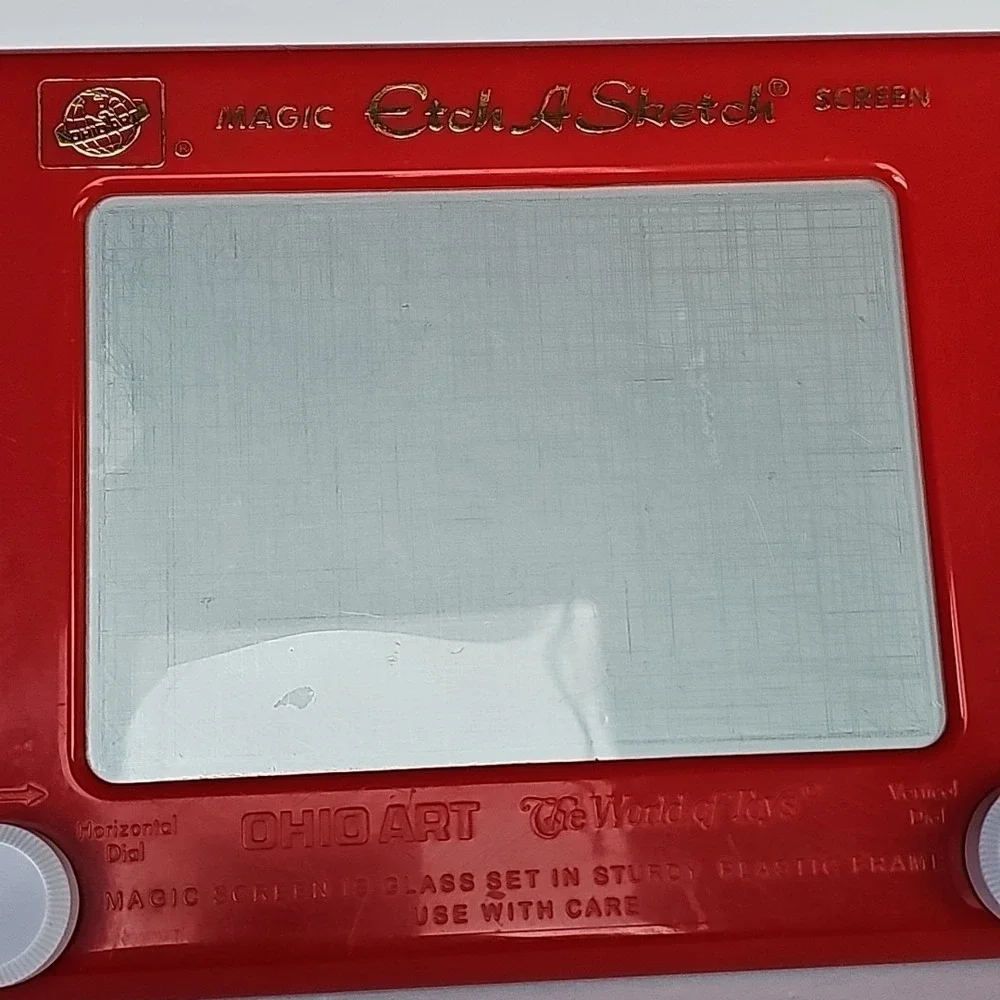 Vintage Ohio Art Etch A‎ Sketch Magic Screen and Pocket Spin Master Bundle Red
